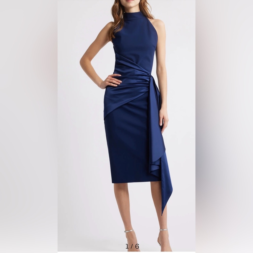 NEW Chiara Boni Gudairi Halter Neck Midi Dress, Size 8